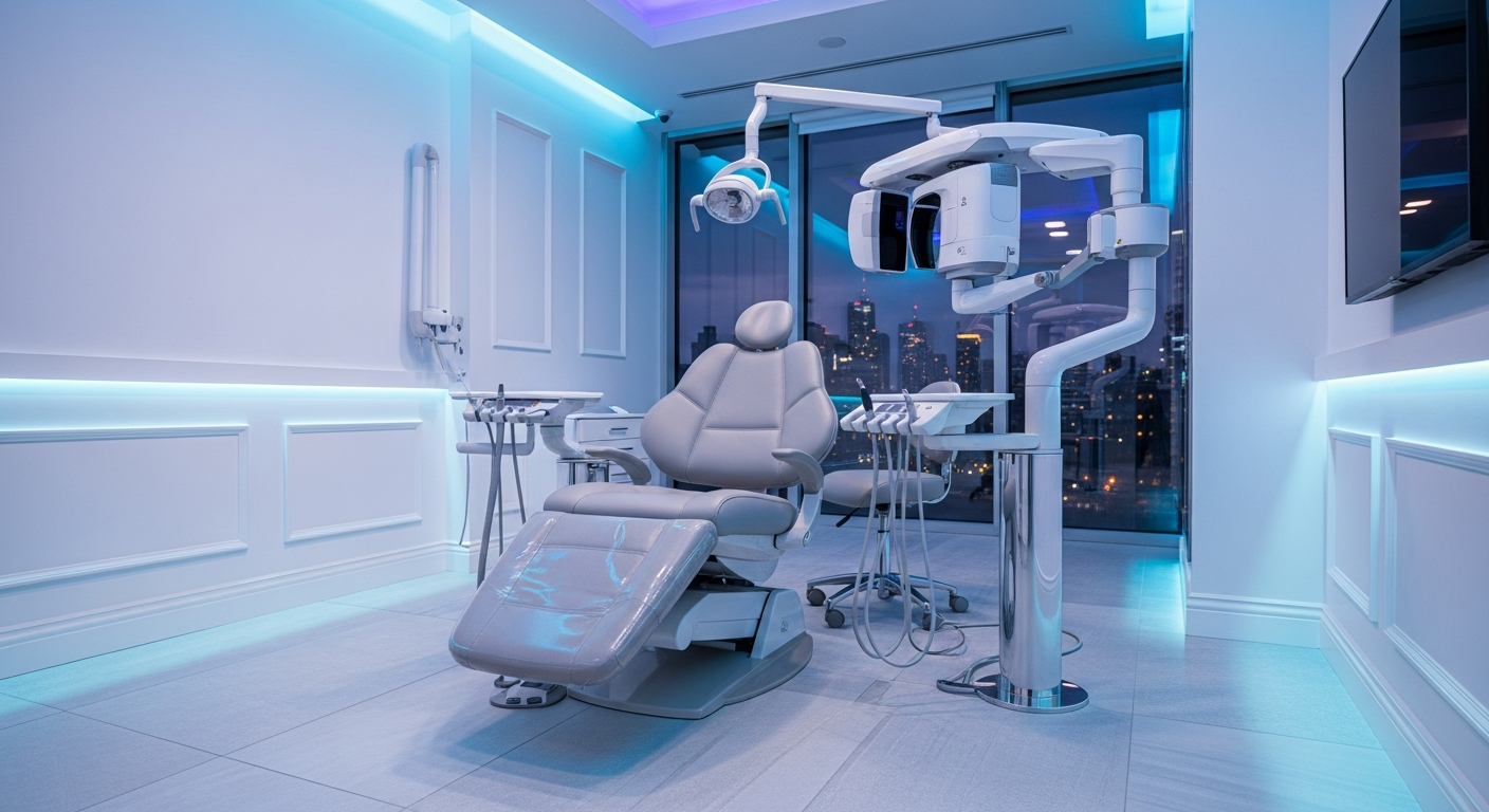 A premium Toronto orthodontic clinic with state-of-the-art equipment and sapphire ambient lighting