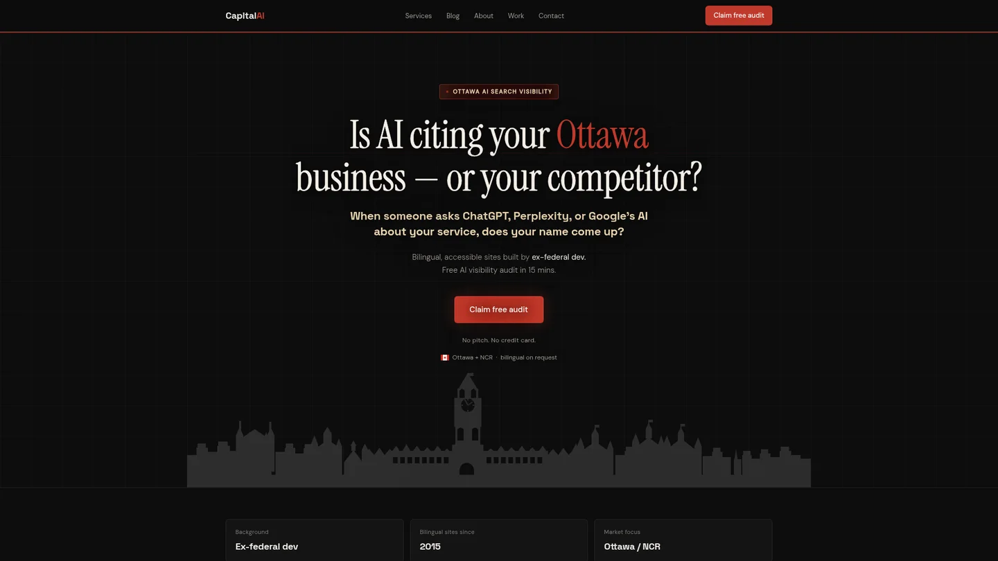 www.capitalai.ca homepage for Capital AI, captured Oct 6, 2026