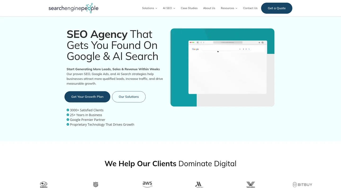 www.searchenginepeople.com homepage for Search Engine People, captured Oct 6, 2026