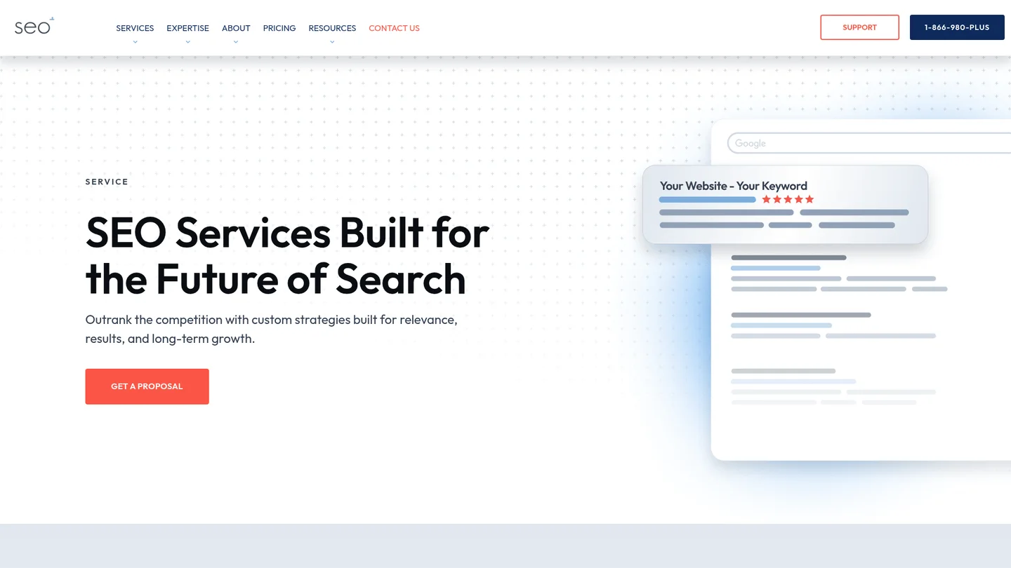 seoplus.com/services/seo/ page for seoplus+, captured Oct 6, 2026