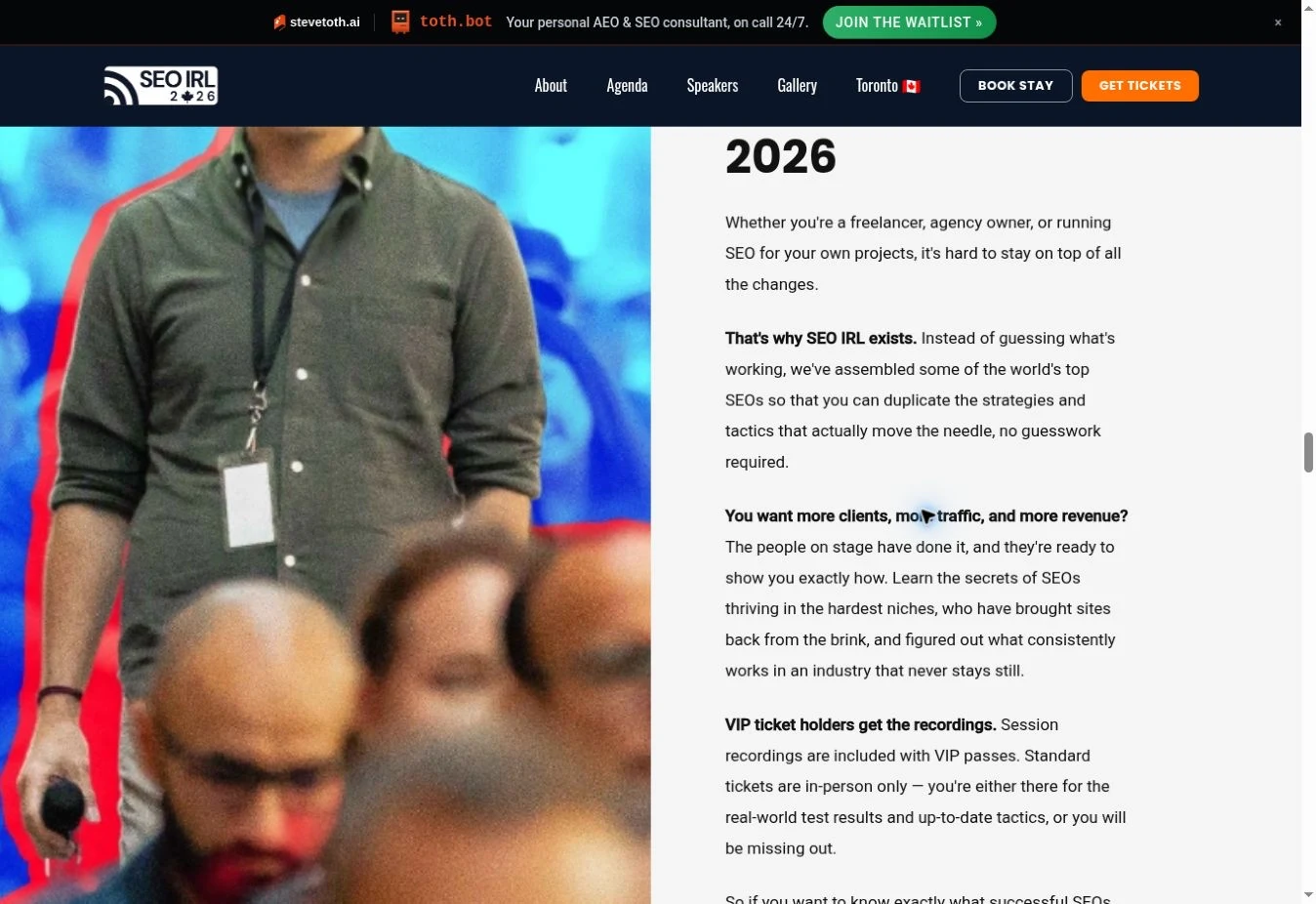 Screenshot of the SEO IRL website describing showing exactly how
